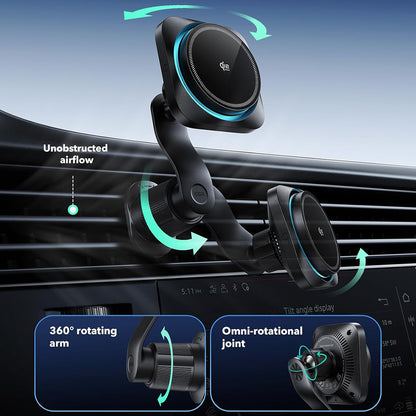 Bežični auto punjač ESR, 25W, Crni
