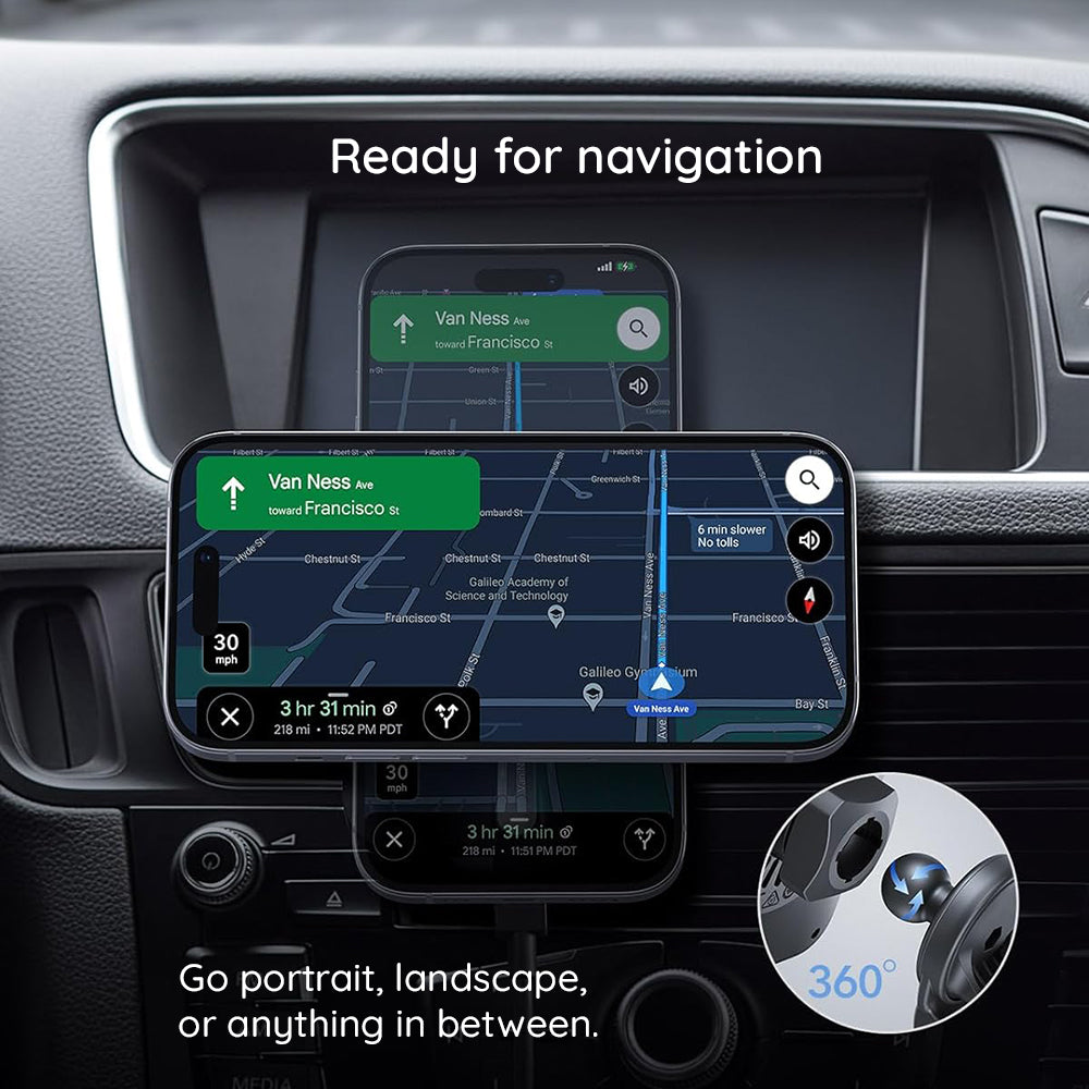 Bežični auto punjač ESR CryoBoost, 15W, 1.67A, Srebrni