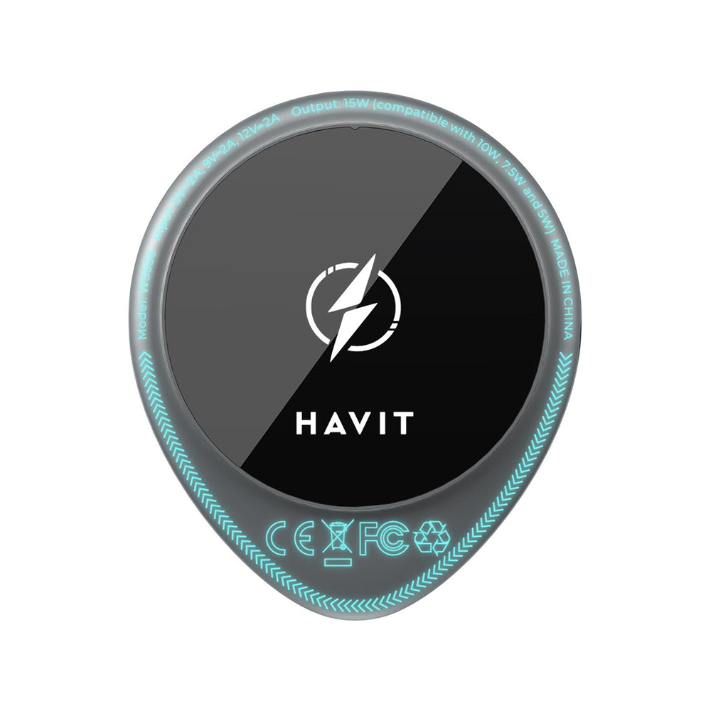 Bežični auto punjač HAVIT W3036, 15W, 1.67A, Crni
