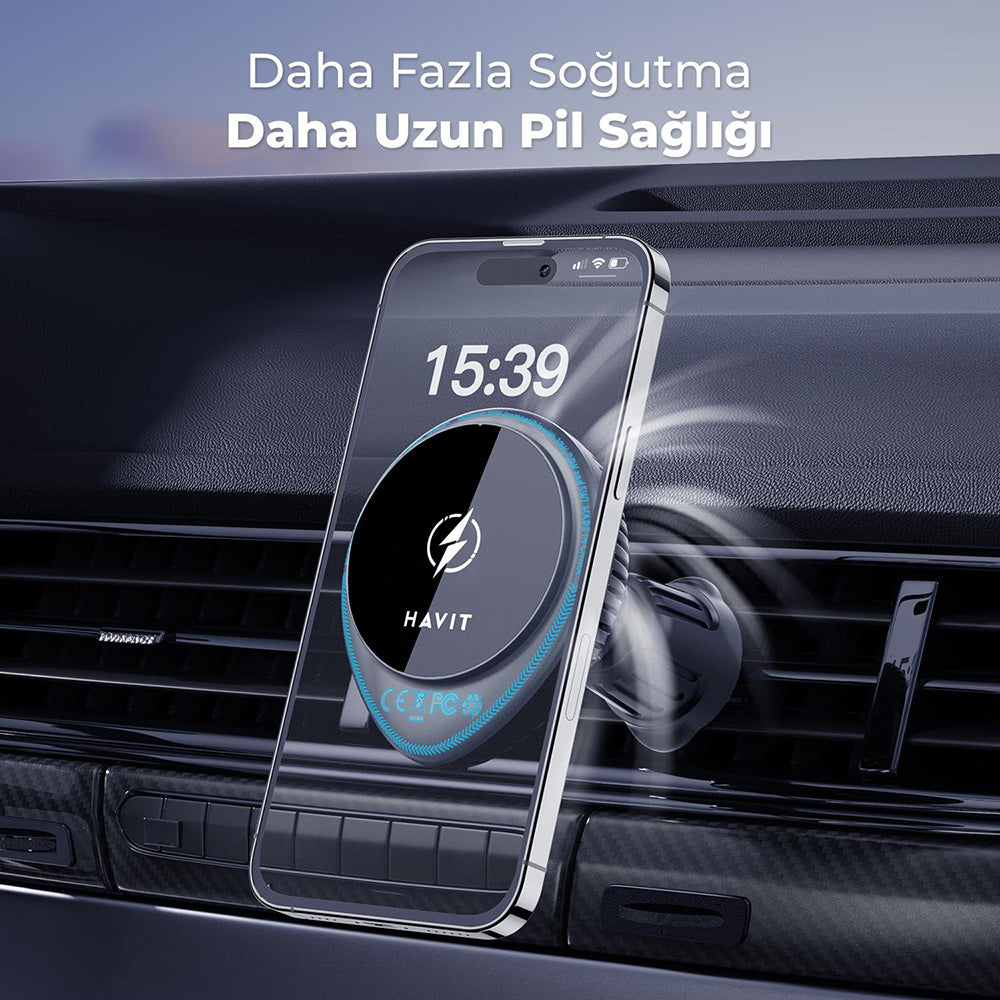 Bežični auto punjač HAVIT W3036, 15W, 1.67A, Crni