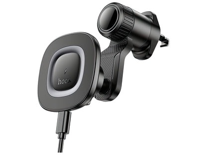 Auto punjač Wireless HOCO HW30, 15W, 1.67A, Crni