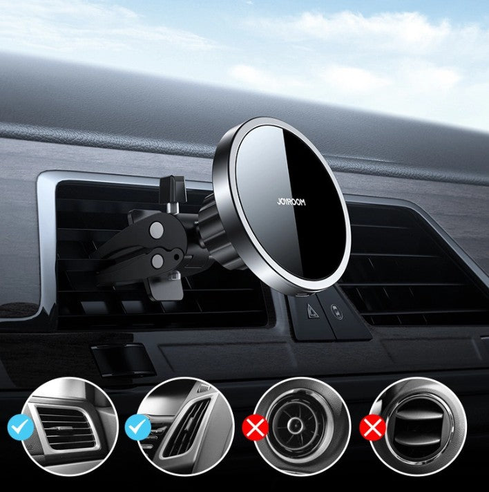 Bežični auto punjač Joyroom JR-ZS240 Air Vent, 15W, 1.67A, Crni