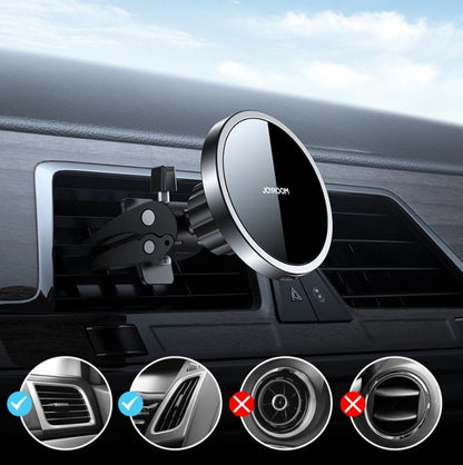 Bežični auto punjač Joyroom JR-ZS240 Air Vent, 15W, 1.67A, Crni