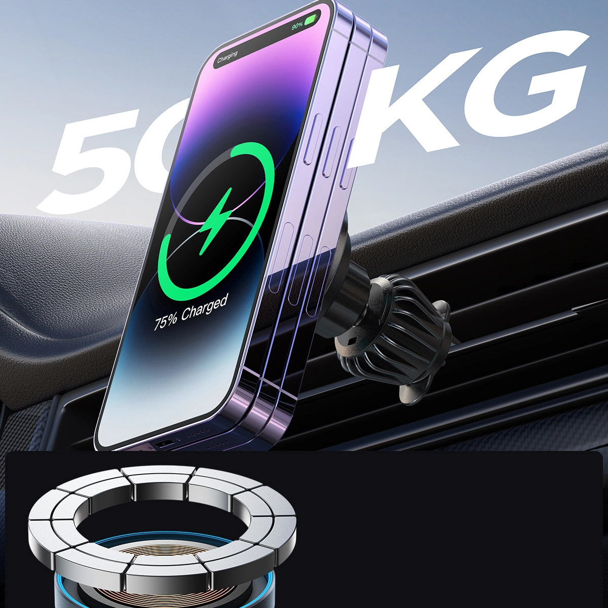 Bežični auto punjač Joyroom JR-ZS240 Pro, 15W, 1.67A, Crni