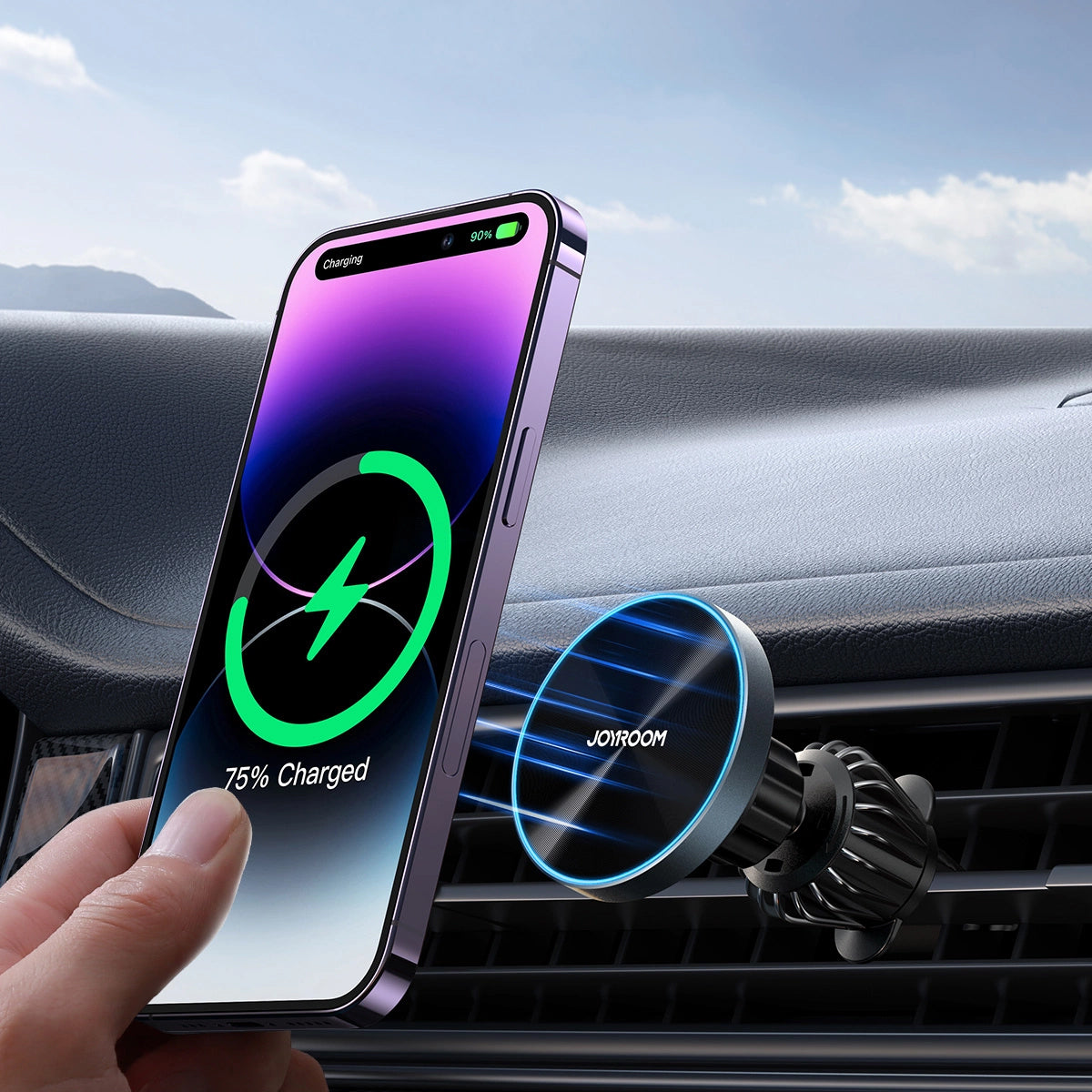 Bežični auto punjač Joyroom JR-ZS240 Pro, 15W, 1.67A, Crni