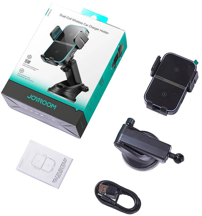 Bežični auto punjač Joyroom JR-ZS246s, 15W, 1.67A, Crni
