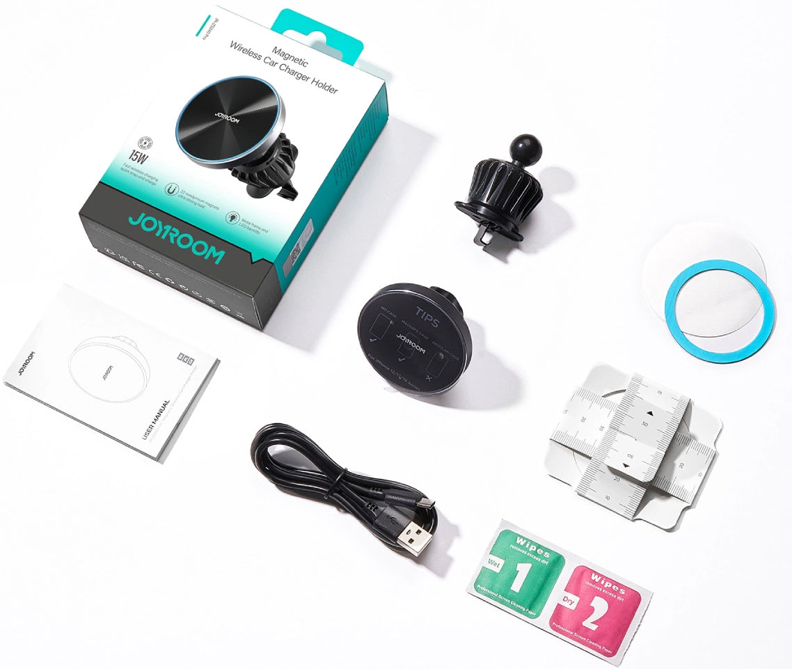 Bežični auto punjač Joyroom JR-ZS240 Pro, 15W, 1.67A, Crni