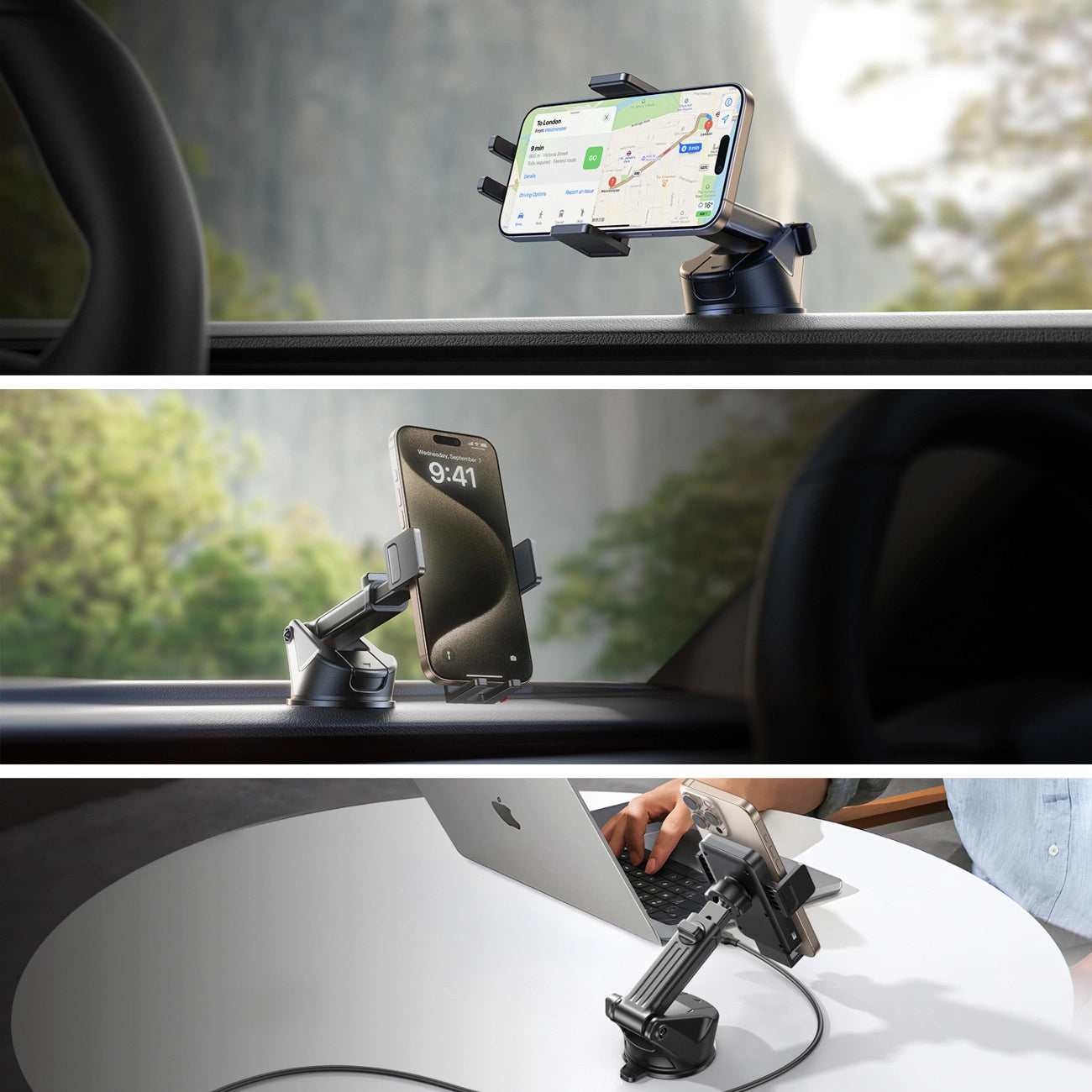 Bežični auto punjač Joyroom JR-ZS241S, 15W, 1.67A, Crni