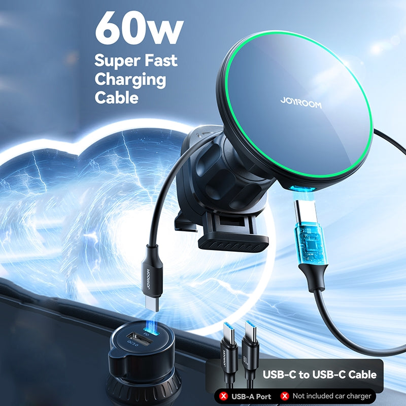 Auto punjač bez žica Joyroom JR-ZS412, 15W, 1.67A, Crni
