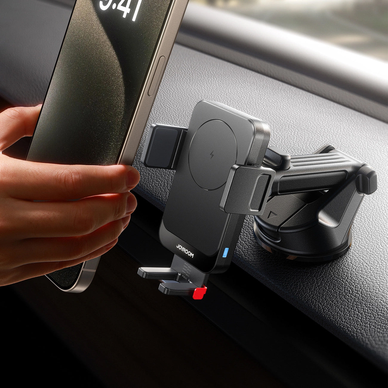 Bežični auto punjač Joyroom JR-ZS241S, 15W, 1.67A, Crni