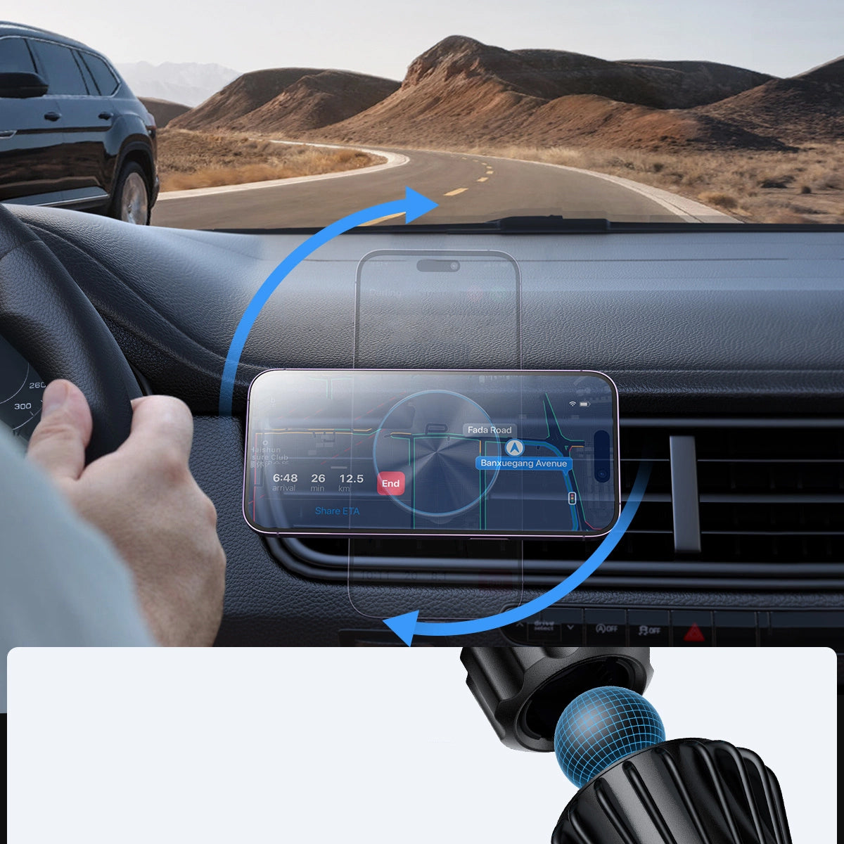 Bežični auto punjač Joyroom JR-ZS240 Pro, 15W, 1.67A, Crni