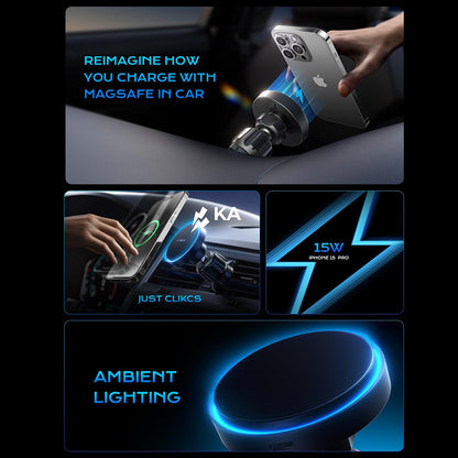 Auto punjač Lisen Wireless, 15W, 1.67A, Crni YL0223070007