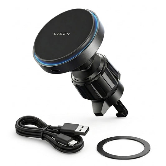 Bežični auto punjač Lisen, 15W, 1.67A, Crni YL0225070006