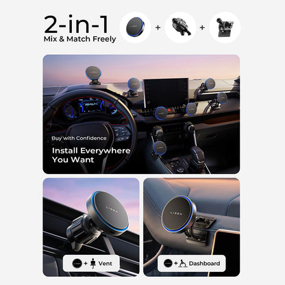 Bežični auto punjač Lisen, 15W, 1.67A, Crni YL0225070006