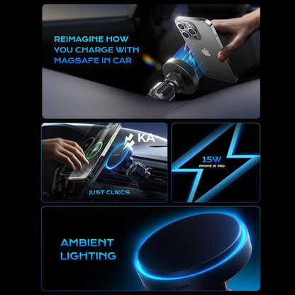 Bežični auto punjač Lisen, 15W, 1.67A, Crni YL0225070006