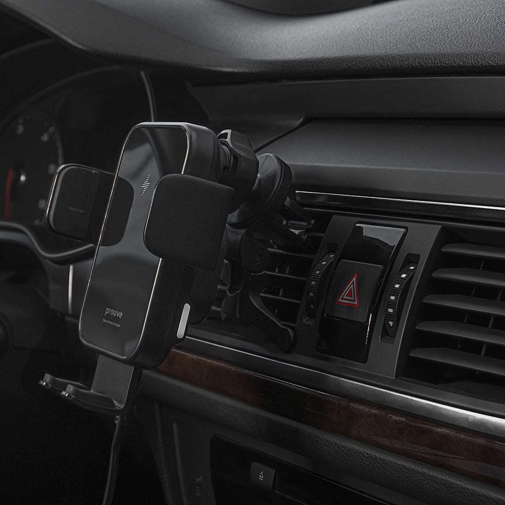 Incarcator Auto Wireless Proove Triple Clamp, 15W, 1.67A, Crni WHTC15010001