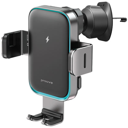 Incarcator Auto Wireless Proove Triple Clamp Pro, 15W, 1.67A, Sivi WHTP15010004