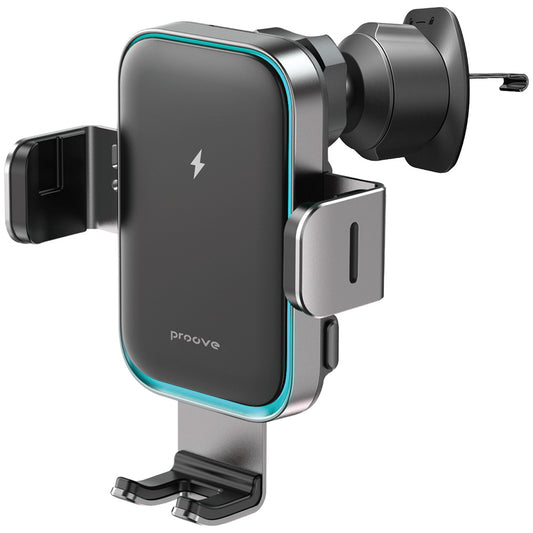 Incarcator Auto Wireless Proove Triple Clamp Pro, 15W, 1.67A, Sivi WHTP15010004