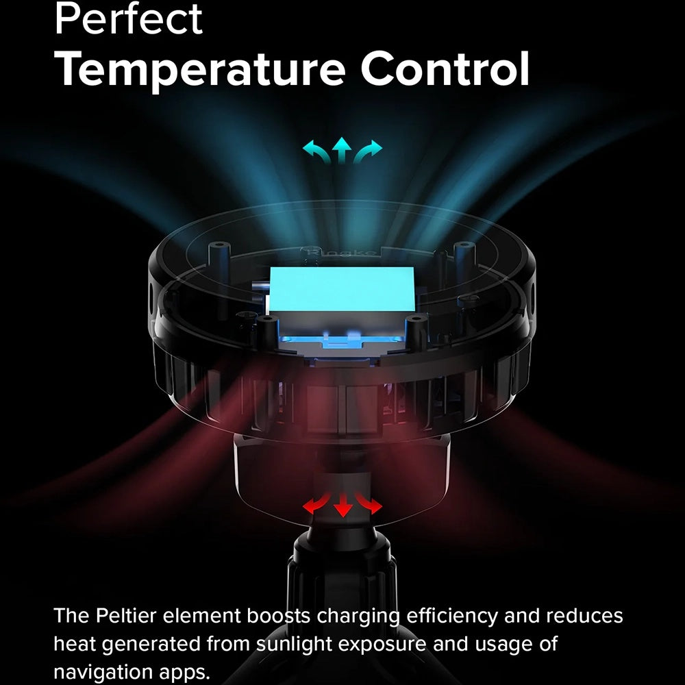 Bežični auto punjač Ringke, 15W, 1.67A, Crni