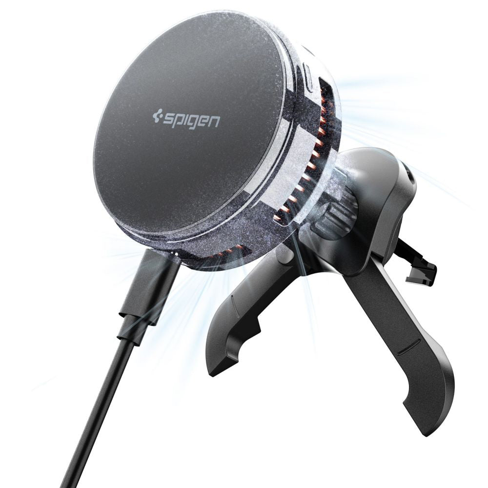 Bežični auto punjač Spigen Essential, 25W, 1.67A, Crni