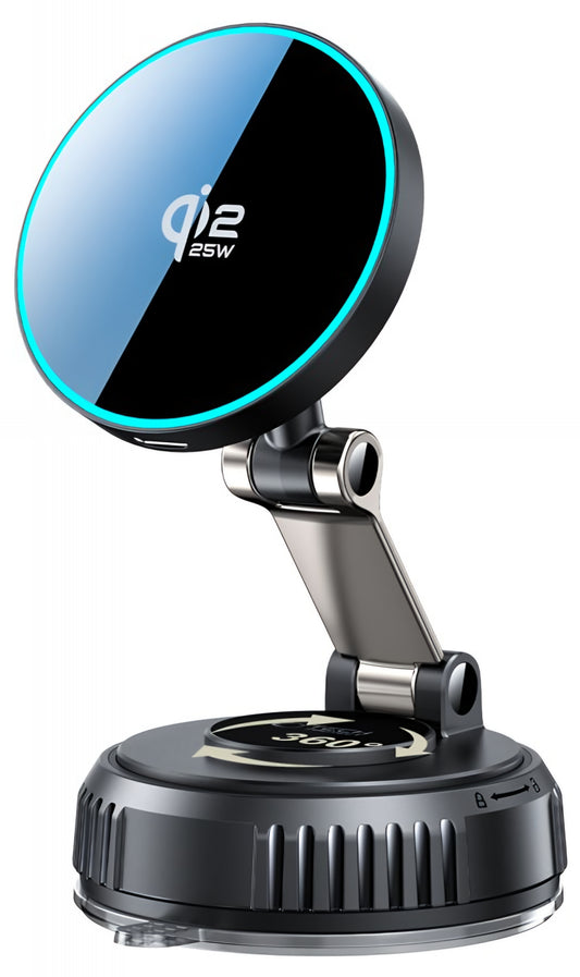 Bežični auto punjač Tech-Protect MM25W-V8, 25W, Crni