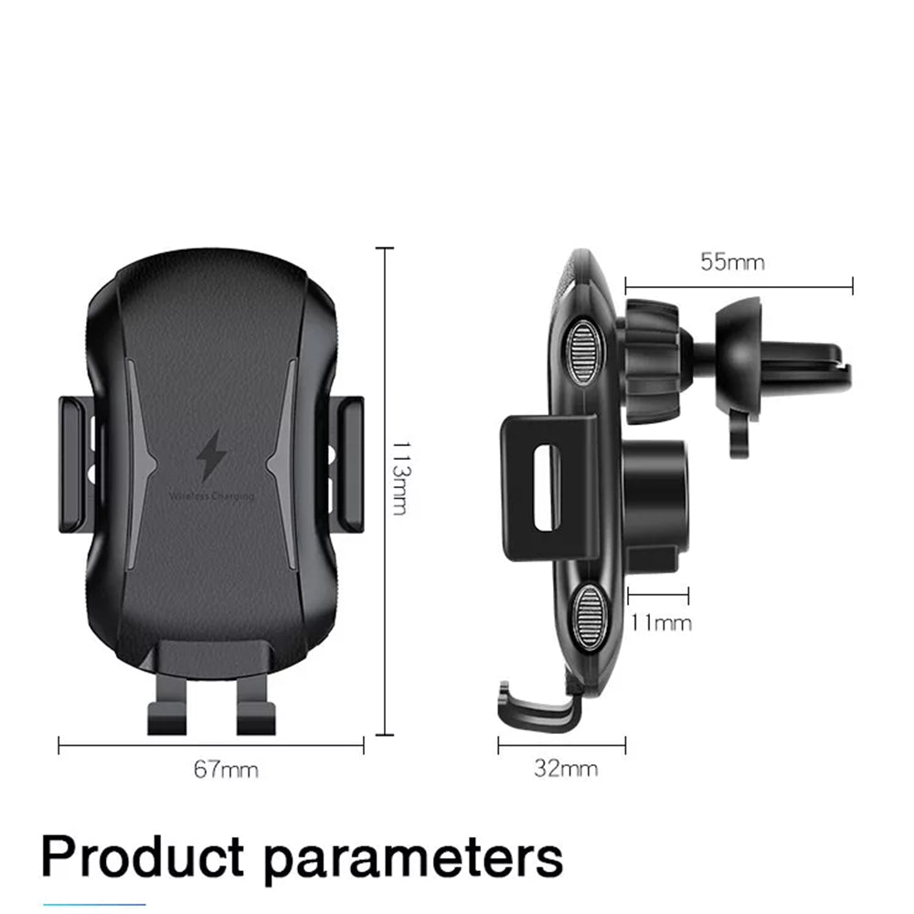 Auto punjač bez žica Techsuit CAPD032 Premium, 10W, 1.1A, Crni
