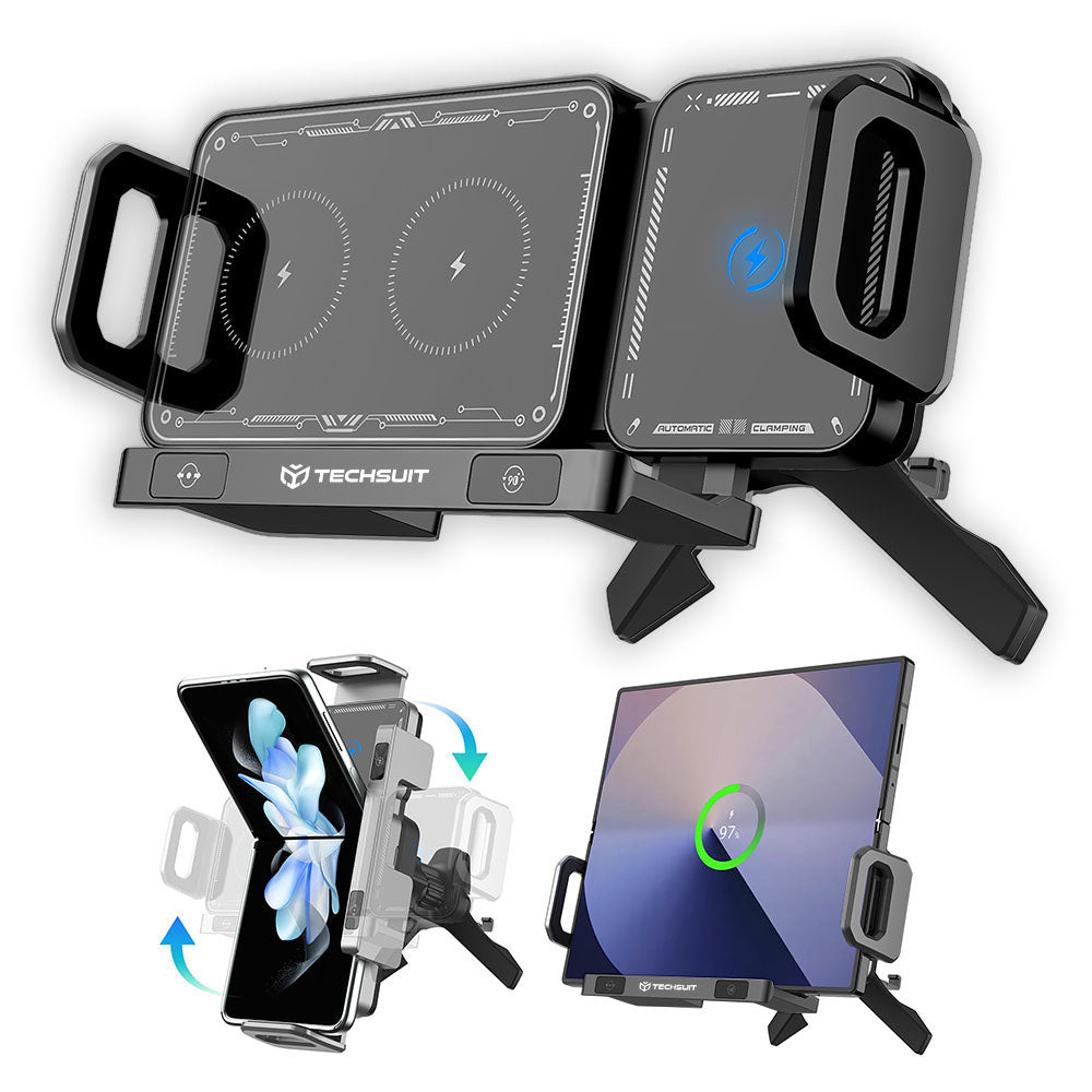 Auto punjač Techsuit SW1 ModoDock, 15W, 1.67A, Crni