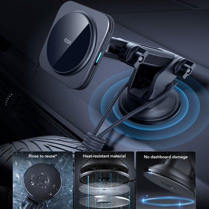 Bežični auto punjač ESR Halolock Dash, 15W, 1.67A, Crni