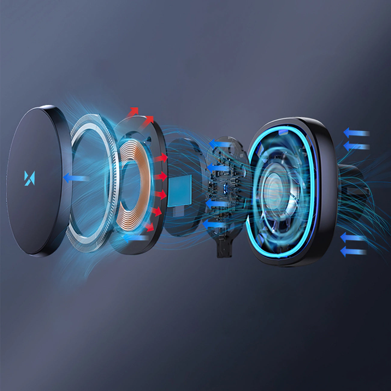 Bežični auto punjač WZK WCT5-Q6S2Y, 15W, 1.67A, Crni