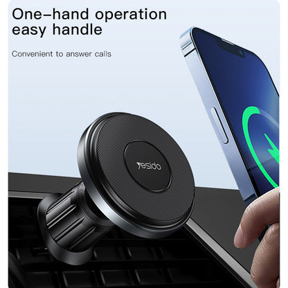 Auto punjač Wireless Yesido C190, 15W, 1.67A, Crni