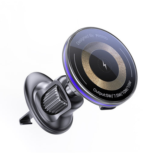 Punjač za auto bežični Yesido C308, 15W, 1.67A, Crni