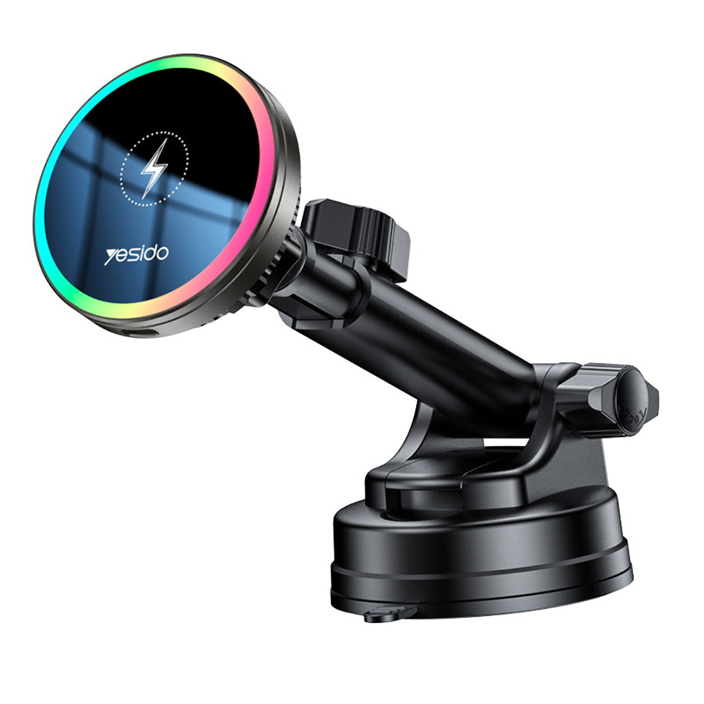 Auto punjač Wireless Yesido C315, 15W, 1.67A, Crni