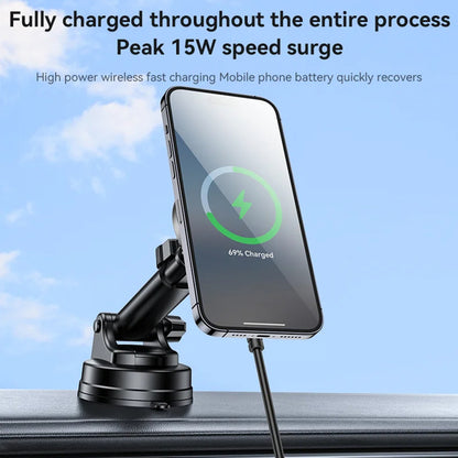 Auto punjač Wireless Yesido C315, 15W, 1.67A, Crni