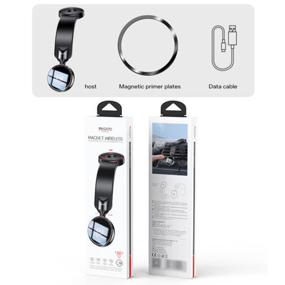 Auto punjač bežični Yesido C316, 15W, 1.67A, Crni