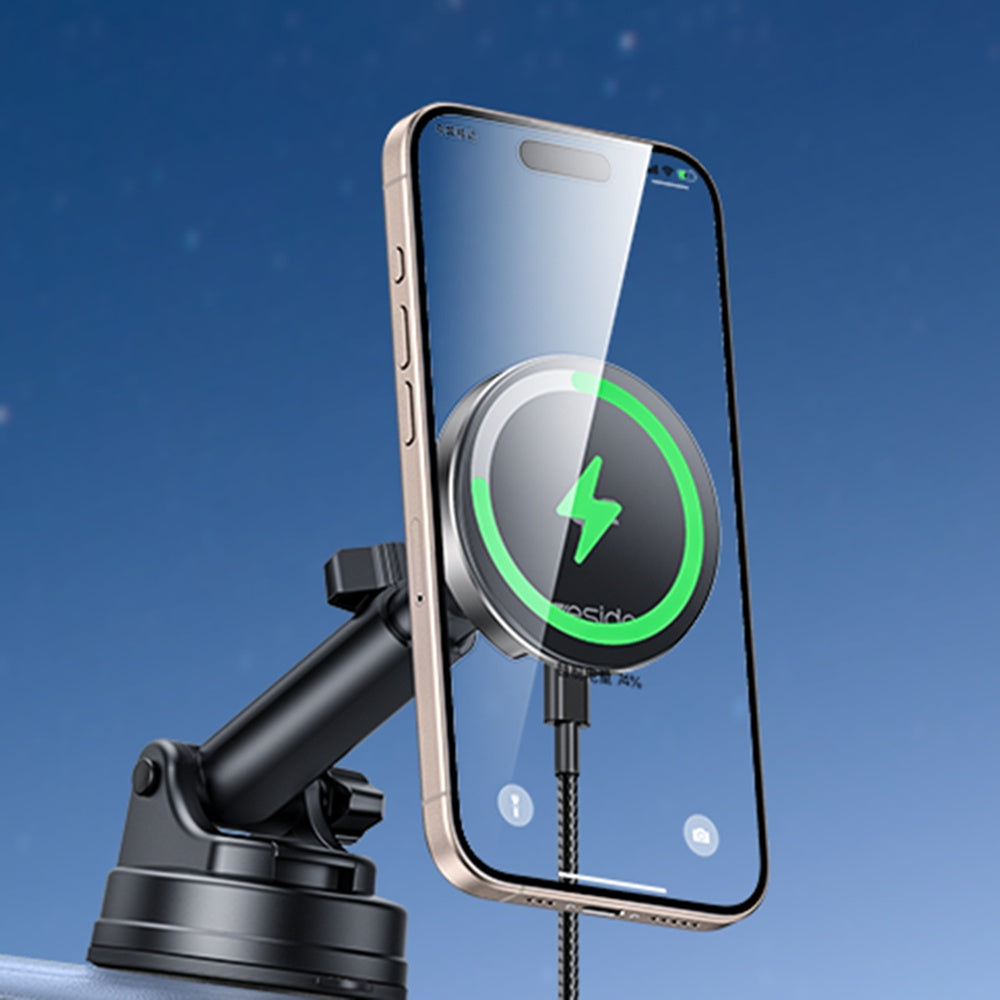 Auto punjač Wireless Yesido DS30, 15W, 1.67A, Crni