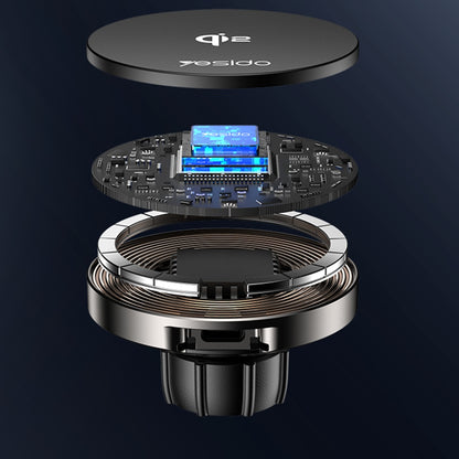 Auto punjač Wireless Yesido DS30, 15W, 1.67A, Crni