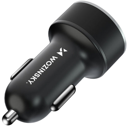 Auto punjač WZK WDCCAC, 36W, 3A, 1 x USB-A - 1 x USB-C, Crni