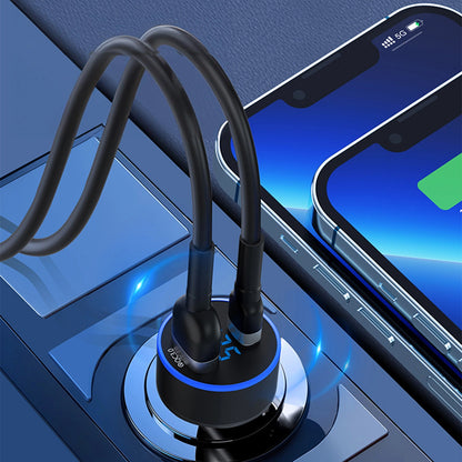 Auto punjač WZK WDCCAC, 36W, 3A, 1 x USB-A - 1 x USB-C, Crni
