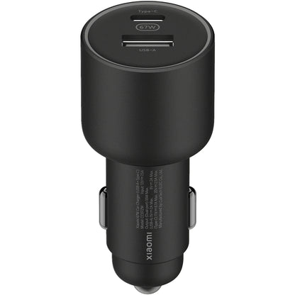 Auto punjač Xiaomi GaN, 67W, 3A, 1 x USB-A - 1 x USB-C, Crni BHR6814GL