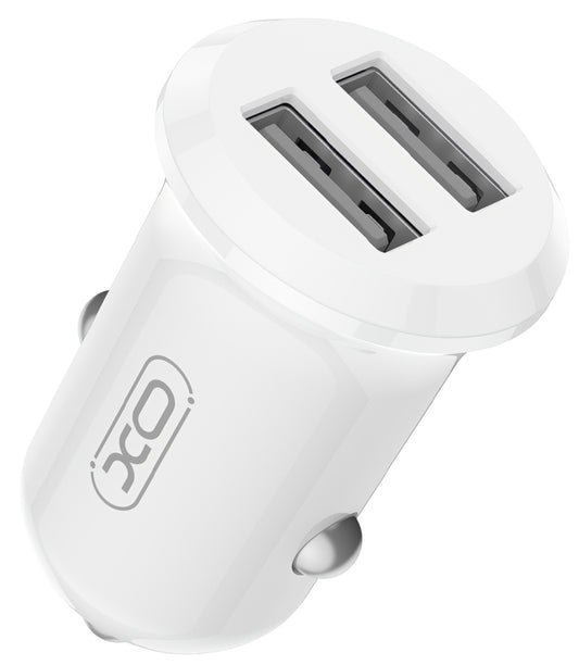 Auto punjač XO Design CC67, 12W, 2.4A, 2 x USB-A, Beli