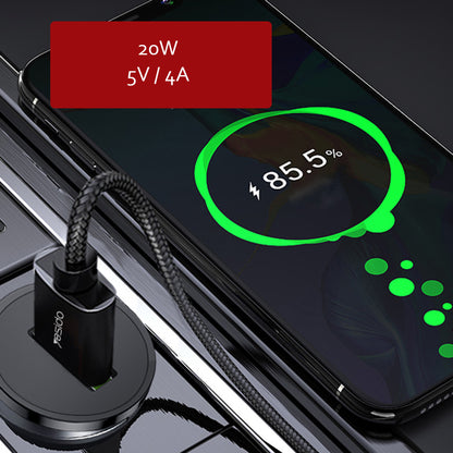 Auto punjač Yesido Y38, 18W, 3A, 1 x USB-A, Crni