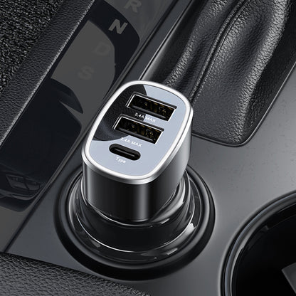 Auto punjač Yesido Y47, 49W, 3A, 2 x USB-A - 1 x USB-C, Crni