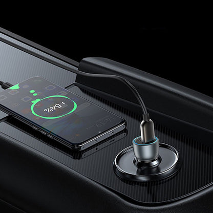 Auto punjač Yesido Y49, 30W, 3A, 1 x USB-A - 1 x USB-C, Sivi