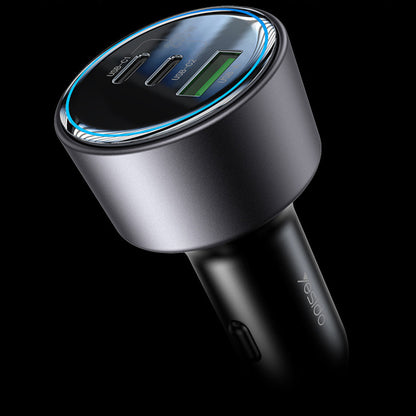 Auto punjač Yesido Y59, 200W, 5A, 1 x USB-A - 2 x USB-C, Crni
