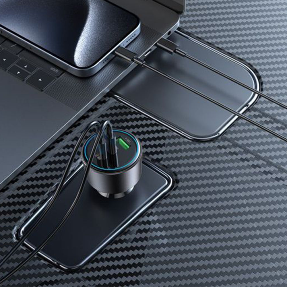 Auto punjač Yesido Y59, 200W, 5A, 1 x USB-A - 2 x USB-C, Crni