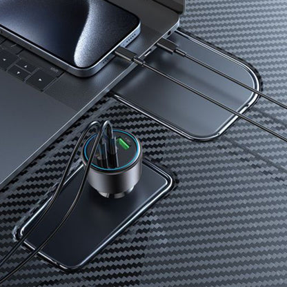 Auto punjač Yesido Y59, 200W, 5A, 1 x USB-A - 2 x USB-C, Crni