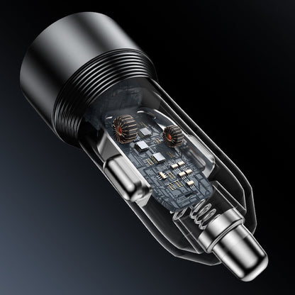 Auto punjač Yesido Y64, 50W, 3A, 1 x USB-A - 1 x USB-C, Crni