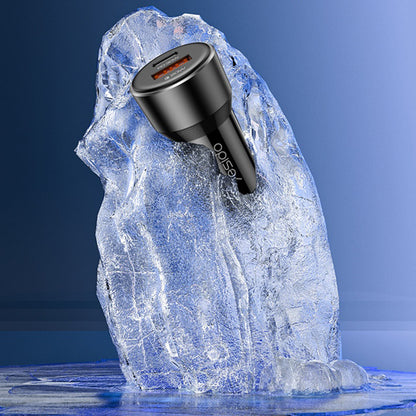 Auto punjač Yesido Y64, 50W, 3A, 1 x USB-A - 1 x USB-C, Crni