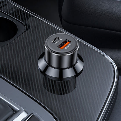 Auto punjač Yesido Y64, 50W, 3A, 1 x USB-A - 1 x USB-C, Crni