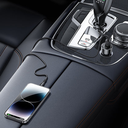 Auto punjač Yesido Y65, 100W, 5A, 1 x USB-A - 1 x USB-C, Crni